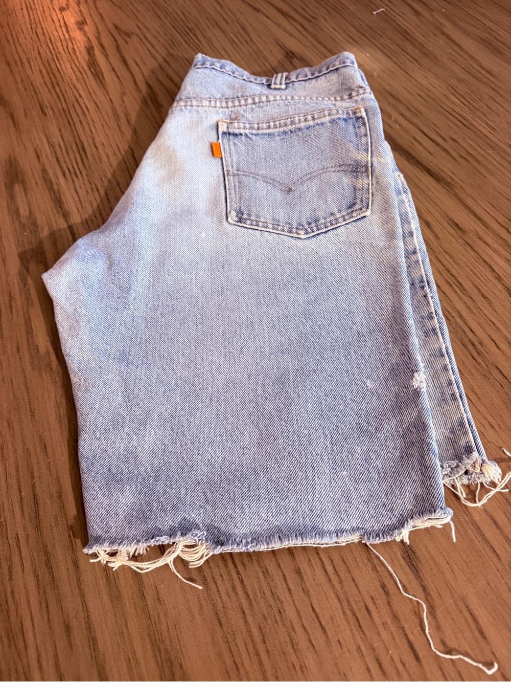 Vintage Levi’s Orange tap denim cut off shorts hem Y2K